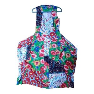 HIGH Every Day Couture Tech Vibrant Asymmetrical Patchwork Print Dress Size 10